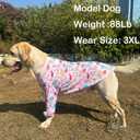 Dinosaur Dog T Shirts Cute Dinosaur Pattern Printed Apparel Shirt for Large Dogs Softable Stretchy Pet Clothes (3XL, Pink Dinosaur)