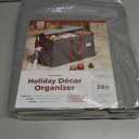 ZOBER Large Christmas Ornament Storage Box - Stores 80 3" Ornaments, With Dividers - With Large Compartment for Figurines, and Accessories, Durable Christmas Containers Holder, 4 Extra Pockets - Gray