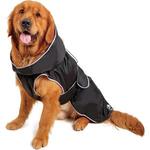 FOFOS Dog Raincoat Adjustable Dog Rain Jacket, Large to 3X-Large Dog, XL | Pet Dog Poncho with Leash Hole, Waterproof Dog Rain Coat with Hood Snowproof Windproof, for Large to 3X-Large Dogs