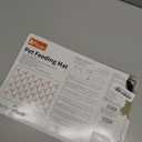 Pieviev 16''x12'' Dog Cat Food Bowl Mat, Silicone Waterproof Food Grade Pet Food Mat for Floor, High Raised Edge to Prevent Spills, Non-Slip & Easy Clean Pet Placemat for Dog & Cat Bowls, Black