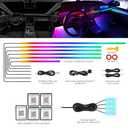 Dreamcolor Acrylic Interior Car LED Strip Light with Wireless APP, RGB 10 in 1 with 175 inches 612 LEDs Fiber Optic Strip Lights for Car, Dual Zone Symphony Neon Car Ambient Lighting