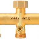 Heavy Duty 5 - Way Garden Hose Splitter, 3/4” Hose Manifold, Outdoor Hose Adapter Connector with 5 Metal Extra Long Handle Metal Faucet Adaptor