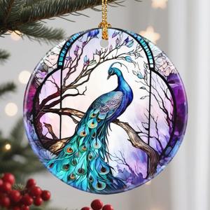 Christmas Ornaments, Peacock Ornament, Christmas Tree Ornaments, Xmas Decorations, Holiday Decorations, Gifts for Peacock Lovers, Holiday Party Gifts, and Xmas Gift Ideas