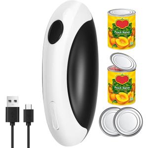 Electric Can Opener, Can Opener Electric Fits All Can Sizes, One Touch USB Rechargeable Automatic Can Opener for Kitchen and Seniors with Arthritis, Chef, Portable Kitchen Gadgets