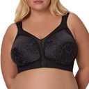 Playtex Women's Wireless Bra, 18 Hour Plus-Size Bras, Full Coverage, Smoothing, 4693, Black 
