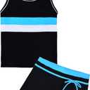 Uhnice Girls Swimsuit Two Piece Tankini Swimwear with Boyshort (3-4T, Black)