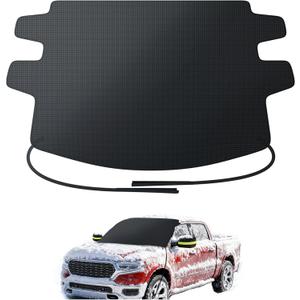 Zanch Upgrade Windshield Cover for Ice & Snow [Fast Install & Removal] 600D Oxford Fabric Against Magnetic Fit Snow, Ice, Frost, Winter Accessories - Fit for Pickup/Large SUV/MPV - (70''x54'')