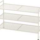 Simple Houseware 3-Tier Stackable Mesh Shoe Rack, White