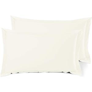 Nestl Soft Pillow Shams Set of 2 - Double Brushed Microfiber Pillow Covers - Hotel Style Premium Bed Pillow Cases, with 1.5 Decorative Flange, King 20"x36" - Off White