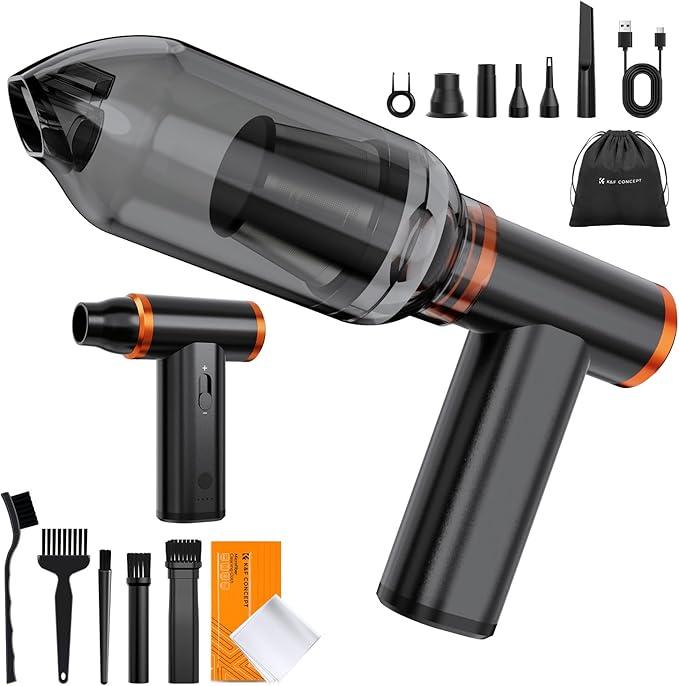 K&F Concept 2in1 Magnetic Compressed Air Duster, Electric Air Duster|300000RPM Vacuum Cleaner|3 Gear|Super Wind Power|Rechargeable Brushless Motor|for Computer, Keyboard, Car, Home,Outdoor Cleaning