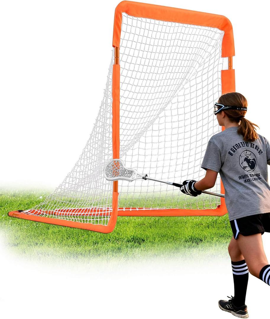 VEVOR Lacrosse Goal, 4' x 4' Portable Lacrosse Net for Small Kids