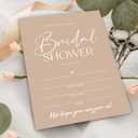TPYEN Bridal Shower Invitations - 25 Brown Minimalist Fill-in Wedding Invitations with Envelopes, Couples Engagement Newlyweds Wedding Shower Invites, Bridal Parties Supplies and decorations - B12