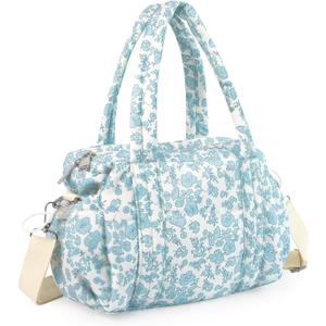 Small Gym Bag for Women, Mini Crossbody Gym Bag with Detachable Strap, Floral Tote Bag with Wet Pocket for Sport Work Fitness Travel