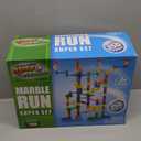 Marble Genius Marble Run - 150 Complete Pieces Maze Track Easter Toys for Adults, Teens, Toddlers & Kids Aged 4-8 Years Old, (85 Translucent Marbulous Pieces + 65 Glass-Marble Set), Super Set