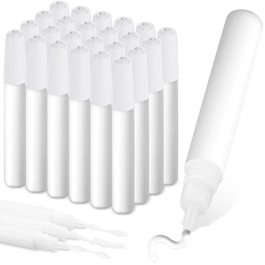MotiMind 24 Pcs White Tacky Glue Pens Bulk for Crafts Quick Dry Mini Glue Pens for Crafting Mini Tacky Bottles Sticks for End of Year Gifts from Teacher DIY Arts and Crafts Projects (White)