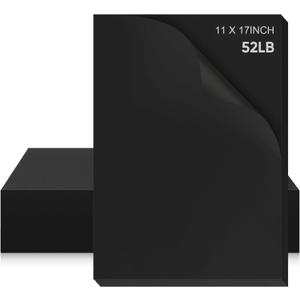 100 Pcs Printer Paper 11 x 17 Inch Copy Paper 52 lb Glossy Paper Heavy Weight Cardstock Tabloid Paper Heavy Card Stock for Presentation Laser Back to School Office Supplies (Black)