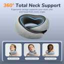 SYNNA Travel Neck Pillow for Airplane & Car, 360 Head and Chin Support, Ergonomic Memory Foam with Silky-Smooth Breathable Washable Cover for Flights, Road Trips & Office Naps