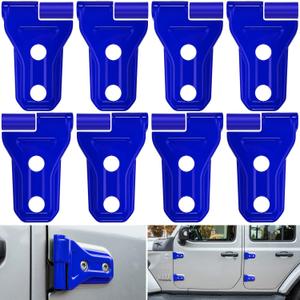 Door Hinge Cover Trim Exterior Accessories Decoration for 2018-2025 Jeep Wrangler JL JLU Sport Sahara Freedom Rubicon Unlimited & Gladiator JT 2-Door and 4-Door (Blue 8PCS)
