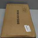 Double Layer Bamboo Bread Box for Kitchen Counter, Bread Holder, Countertop Bread Storage with Window (White)