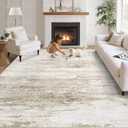 Washable Rug 6x9 Area Rugs for Living Room: Neutral Soft Rug Abstract Non Slip Low Pile Modern Carpet for Bedroom Kitchen Nursery Office Dining Room Indoor (Beige, 6'x9')