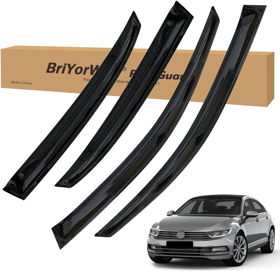 Vent Shades Rain Guards for Volkswagen Passat 2011 2012 2013 2014 2015 2016 2017 2018 Accessories, for Volkswagen Passat Window Deflectors Window Visors