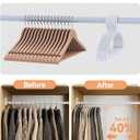 ABHENG 50 Pack Clothes Hangers, Non Slip Heavy Duty Plastic Hangers, Space Saving All-in-One Garment Hangers for Dresses Suits Jeans Knits, Hold Up to 11 LB Dry & Wet, 16.4" x 8.3", White, UAPY0850W