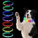 LED dog collar, dog collar with 9-color light, USB rechargeable safety collar, brighter adjustable size lights, high visibility that glows in the dark for walking
