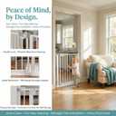 Safety Gate for Stairs & Doorways, Auto-Close Baby Gate or Dog Gate Pressure Mount No Drilling, 30" Tall All Metal Frame with Dual Locking System (White, 30" Tall 29"-33" Wide)