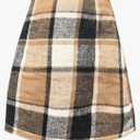 Women's Girl High Waisted Plaid Skirt Fall Winter Wool Bodycon Skirts XL