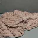 NEWCOSPLAY Super Soft Throw Blanket Pink Premium Silky Flannel Fleece 3D Ribbed Jacquard Lightweight Bed Blanket All Season Use (Pink Ribbed, Throw(50"x60"))