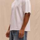 VIPWOLF Men's Oversized Short Sleeve T Shirts Casual Crew Neck Gym Workout Basic Tee Tops Undershirts (White, L)