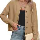 ANRABESS Women Cardigan (Beige, M)
