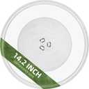 14.2" Microwave Glass Plate for GE Microwave Plate WB48X35496, 14 1/8 Inch Replacement Microwave Glass Plate for Panasonic F0601CD00BP A06014000AP LG MJS47373302 Microwave Glass Turntable (14.2" Small Coupler Hole)