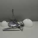 Globe Electric 67134 72" Torchiere Floor Lamp and Adjustable Reading Light, Silver, Frosted Shade, Dual Rotary Switch, 3-Step Dimming, Modern Lighting for Living Room or Office, Timeless