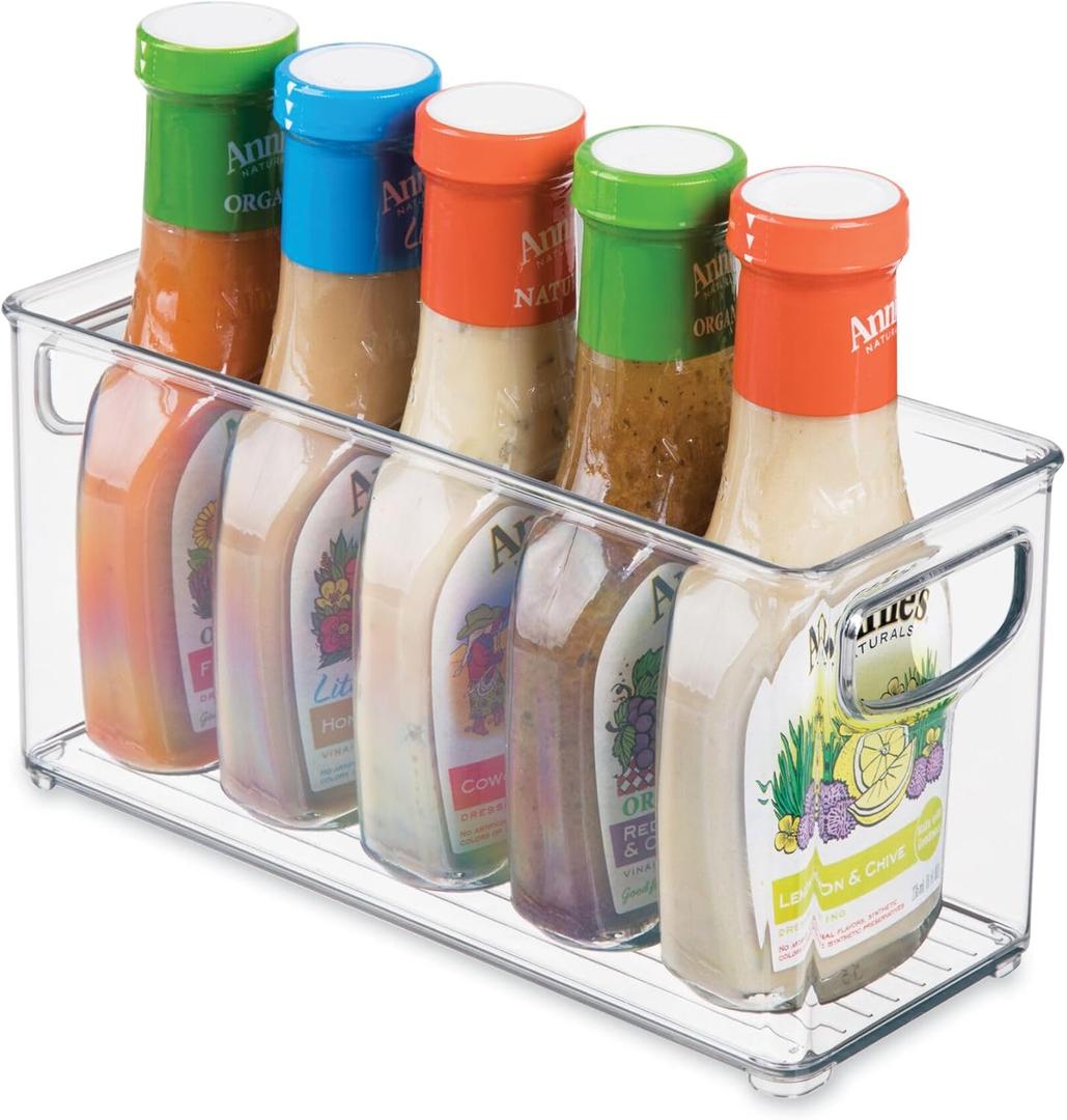 iDesign Stackable Pantry Bin with Handles for Kitchen, Fridge, or Freezer, Clear, Made in USA