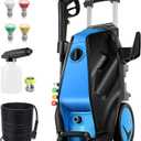 Electric Pressure Washer, 5000PSI 4.0GPM Heavy Duty Power Washer with 33 FT Extension Hose, 4 Quick Connect Nozzles and Foam Cannon for Cars/Fences/Driveways/Patios/Home Cleaning, Blue