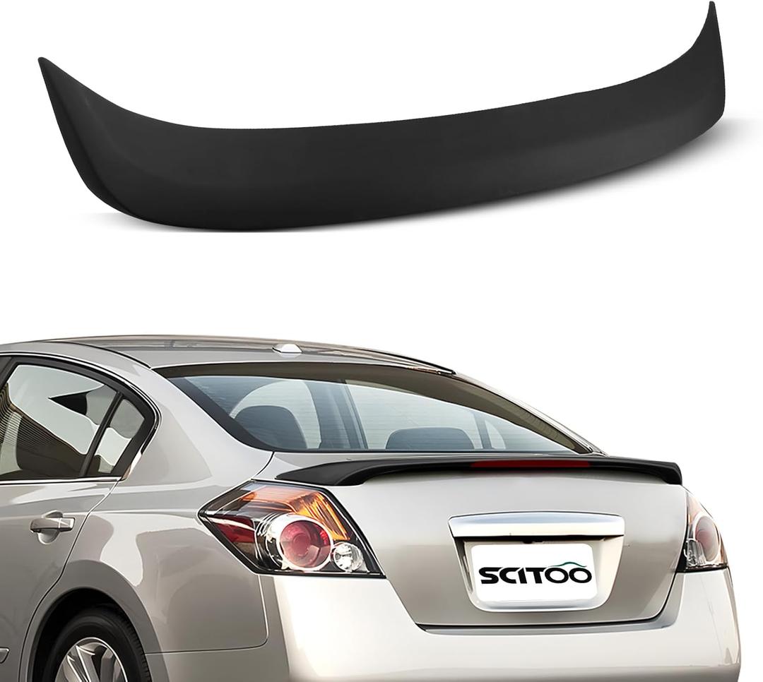SCITOO Rear Spoiler Wing Fits for 2007-2012 for Nissan Altima Sedan Matte Black Factory Style Rear Trunk Spoiler Wing with 3rd Brake Light