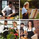 4 Pack Black Aprons, Black Apron with Pockets, Water and Oil Resistant for Women Men Cooking Kitchen Chef Apron