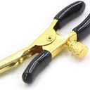 3 x Non Piercing Nipple Clips with Soft Rubber Cap,Adjustable Golden Nipple Clamps & Nipple Clip Inlaid with Transparent Glass Beads