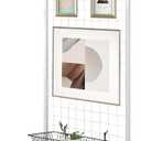 White Finish Gridwall Panel Display Stand One-Step Installation, L Base