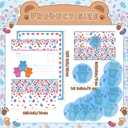 Gueevin 50 Pcs Camp Stationery Papers with Sweet Bears Stickers Camp Fold over Stationary Fold and Send Note Cards All-in-one Envelope Note Cards Summer Camps Essentials for Letter Writing Campers, 8.66 x 5.51 inches