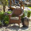 Arden Indoor/Outdoor Rocking Chair Or Wicker Chair Cushion, 2-Pack, 20 x 18, Water Repellent, Rain Proof, Fade Resistant Cushion for Rocking Or Rounded Back Chair Tan Leala