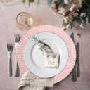 12 x Omuriko Pink Charger Plates Set of 12, 13" Plastic Chargers for Dinner Plates, Thanksgiving, Christmas Party Banquet Serveware Supplies