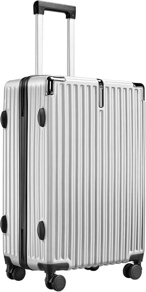 Hardside 20" Carry on Luggage with Hook, Spinner Suitcases with Wheels for Travel, Lightweight Luggage with TSA Lock, Silver, LXL001