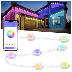 100FT Permanent Outdoor Lights Waterproof, Smart RGB Eaves Lights with App/Remote Control, DIY Scene Modes, LED Outdoor Lighting for Christmas Holidays Daily Party House Roof Lighting