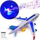 2 x Tipmant Baby Toddler Electric Airplane Vehicle Car Toy Electronic Plane Aircraft, Automatic Driving, Music, Flash Light Kids Birthday Gifts