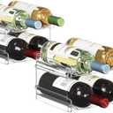 Lifewit Plastic Stackable Wine Rack for refrigerator, Cabinet, Countertop,Wine Bottle Holder, Water Bottle Organizer for Fridge, Pantry, Hold 8 Bottles