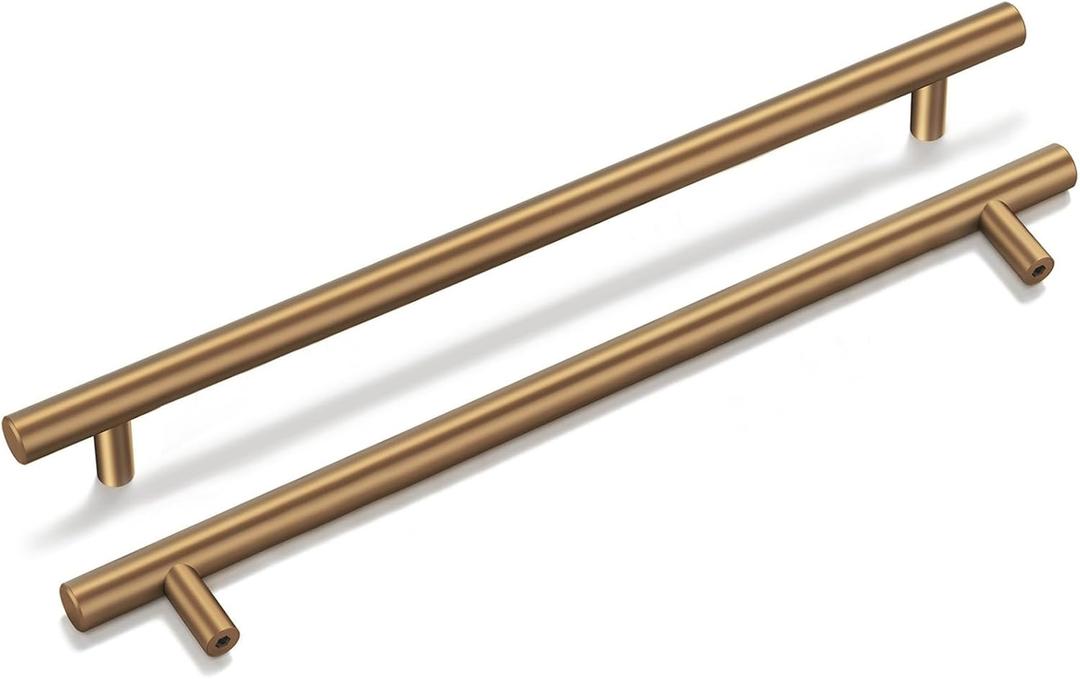 goldenwarm 35 Pack Champagne Bronze Cabinet Pulls Gold Cabinet Handles 10 inch(256mm) Champagne Drawer Pulls Brushed Bronze Cabinet Pulls Kitchen Bathroom Bedroom Furniture Handles (10in Hole Centers)
