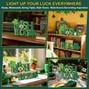 3 x St Patrick's Day Table Decorations 2 Pcs Wooden Shamrock Gnome Lucky Sign Centerpieces for Table Tiered Tray Decor, Green Irish Leprechaun Themed Decor for Saint Patty's Party Home Farmhouse