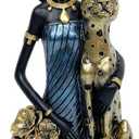 African Cheetah Statues,9.6" Animal Leopard Lady Figure Sculptures for Home Decorations/Living Room/Coffee Table/Shelves Figurines/Art Ornaments/Housewarming Decor (As504-gold)